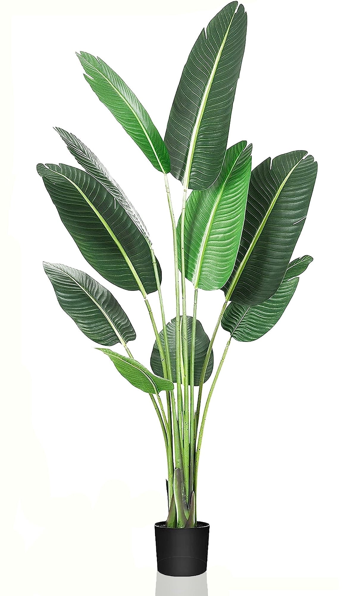 LINBONIO 5 Feet Bird of Paradise Artificial Plant, Artificial Plants Indoor, Fake Plant for Home Office Wedding Decor, Black Flowerpot