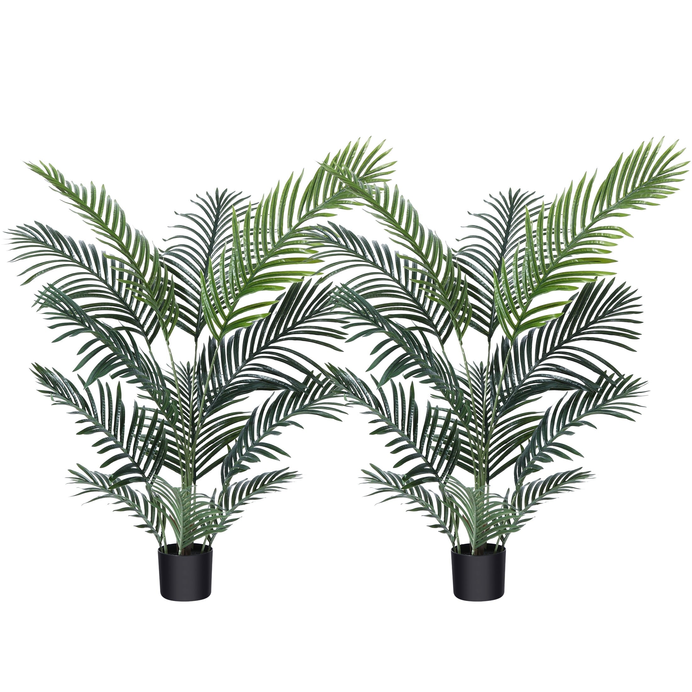 Fake Majesty Palm Plant 4 Feet Artificial Majestic Palm Faux Ravenea Rivularis in Pot for Indoor Outdoor Home Office Store, Great Housewarming Gift