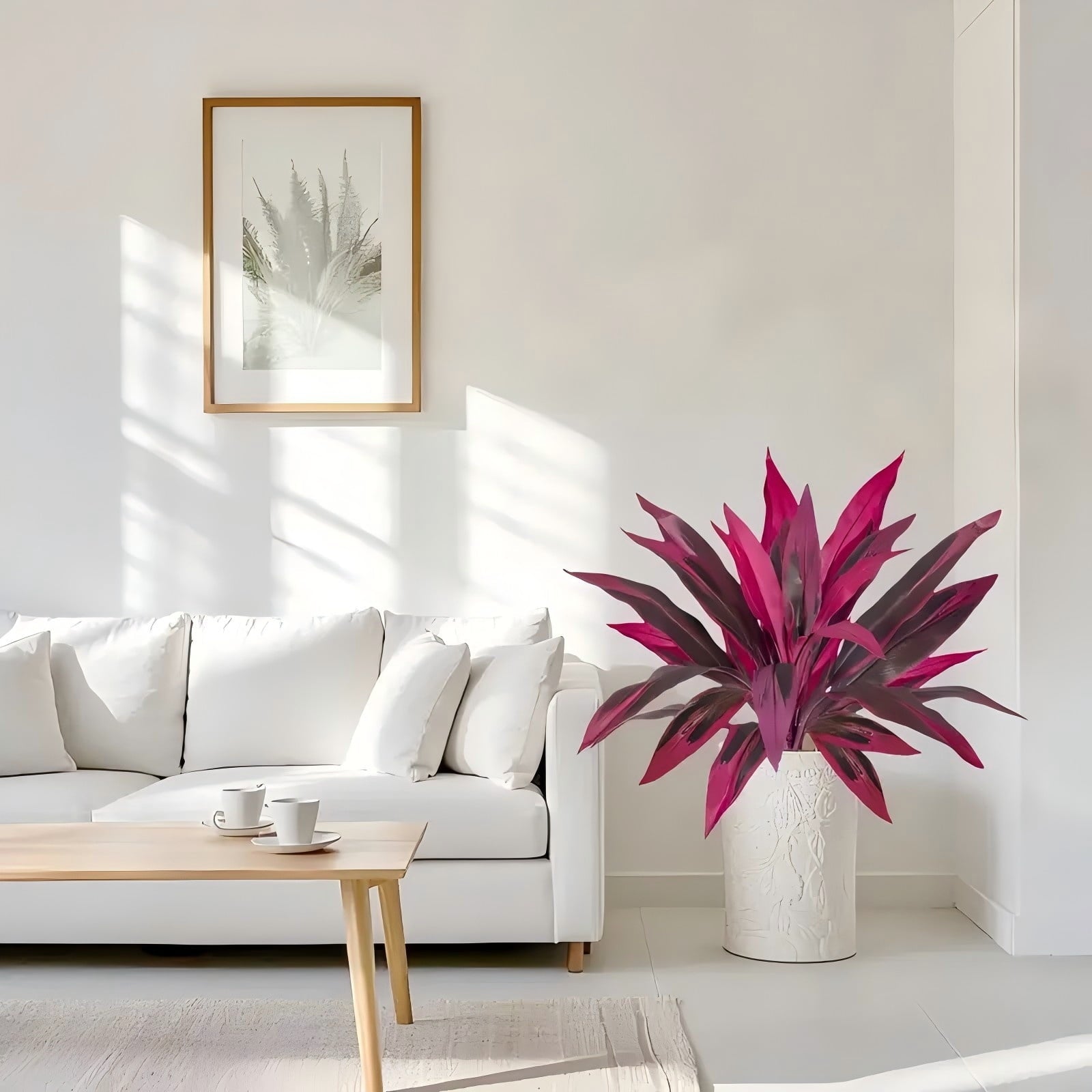 Boston Fern 2-Piece Set - Large Purple Artificial Plants for Courtyard Garden, Terrace, and Wedding Decorations, Versatile Use, No Flowerpot Included Decorative Fruit