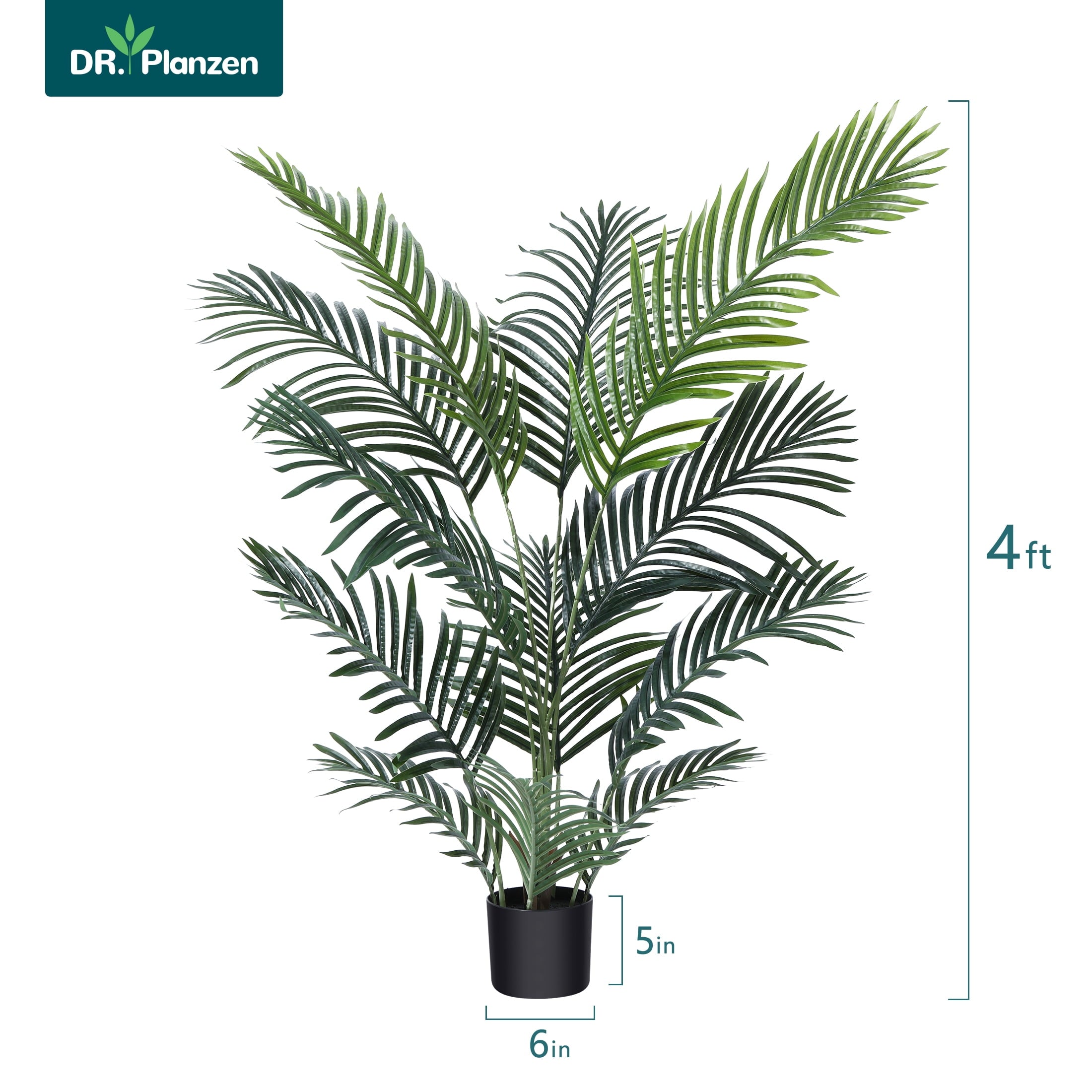 Fake Majesty Palm Plant 4 Feet Artificial Majestic Palm Faux Ravenea Rivularis in Pot for Indoor Outdoor Home Office Store, Great Housewarming Gift